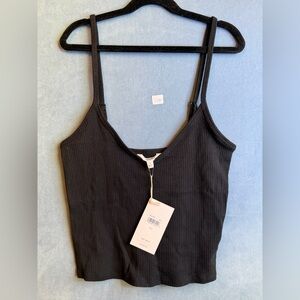 Splendid Black Ribbed Tank Top